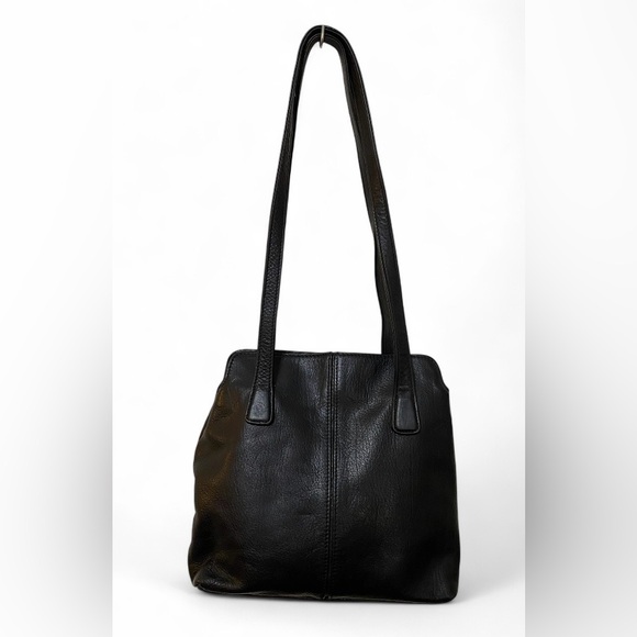 Timeless and practical black leather tote from Leather Co. by Liz Claiborne. - Picture 1 of 8